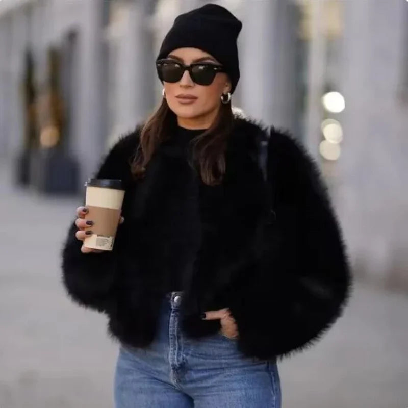 Fashion Fluffy Faux Fur Coat