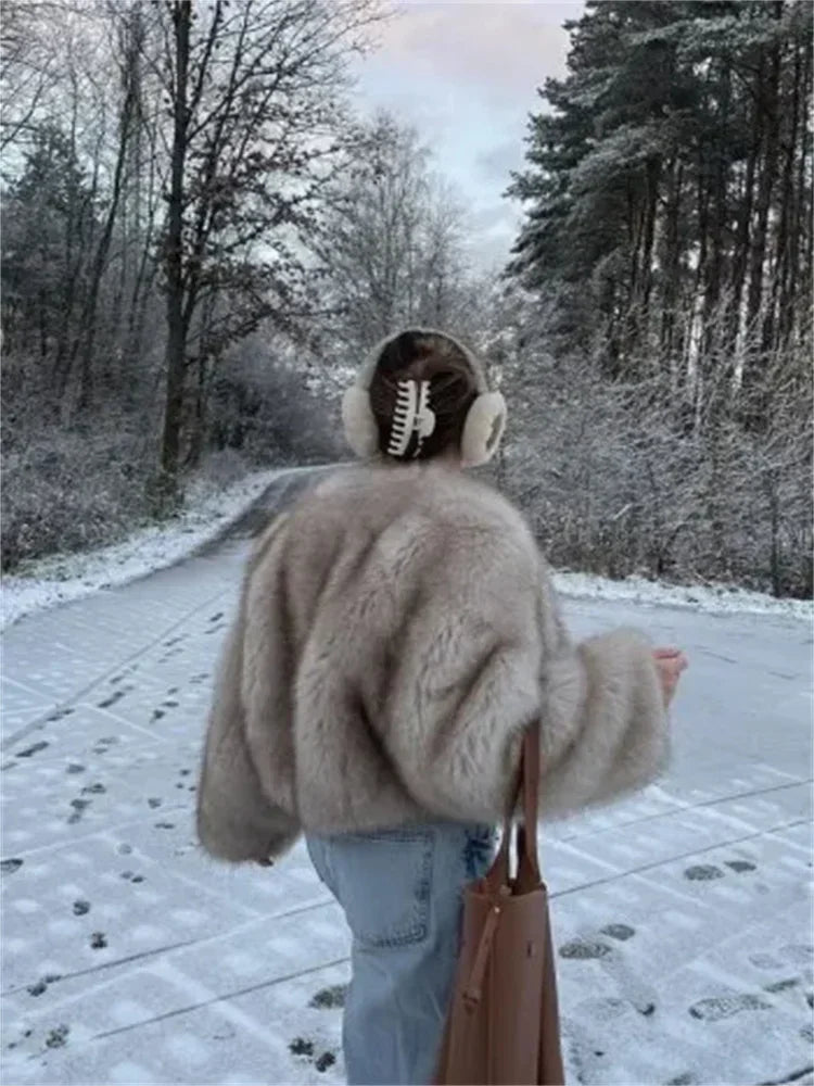 Fashion Fluffy Faux Fur Coat