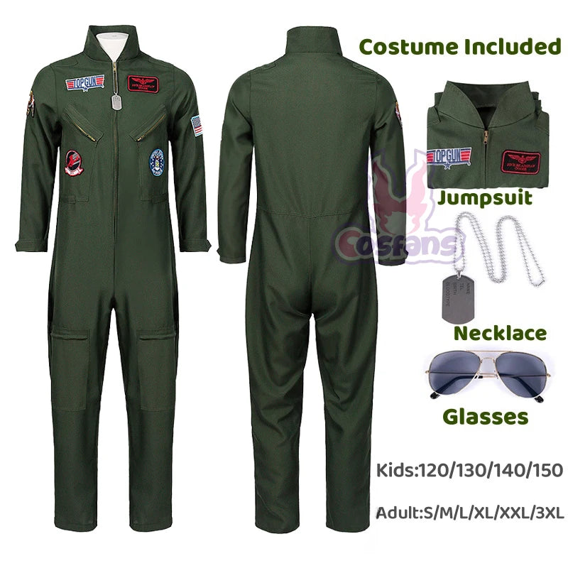 Adult Kids Fighter Pilot Costume