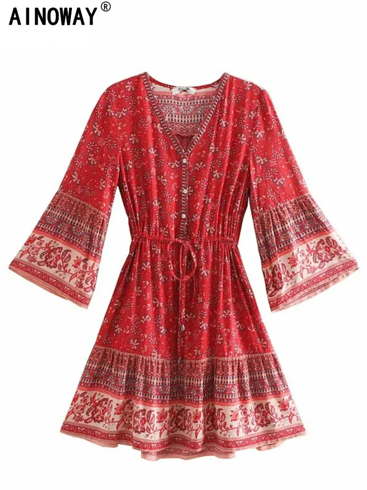 Vintage chic fashion women hippie