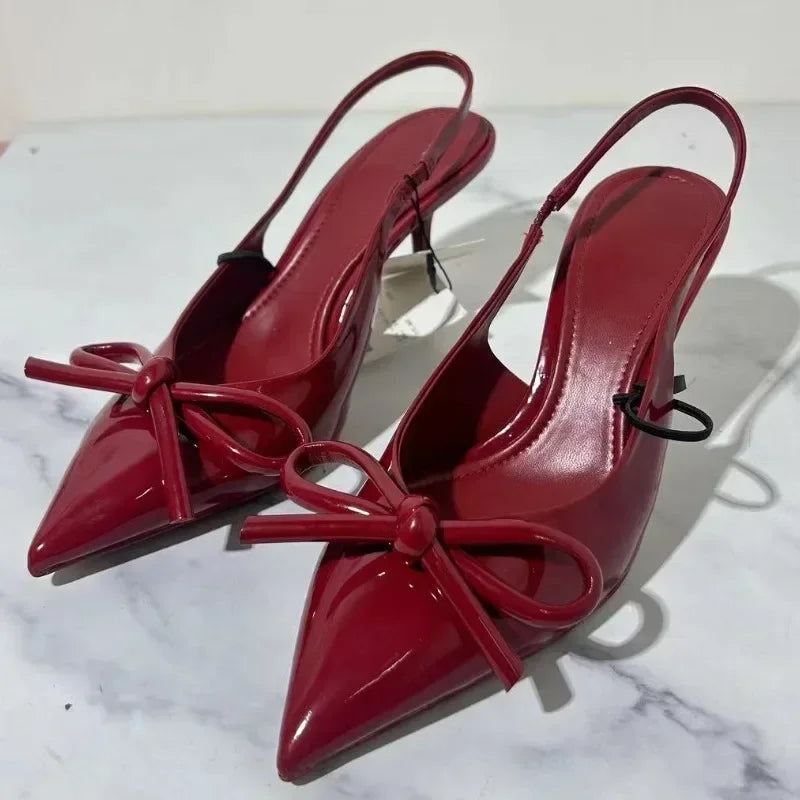 Bow Pointed Toe High Heels