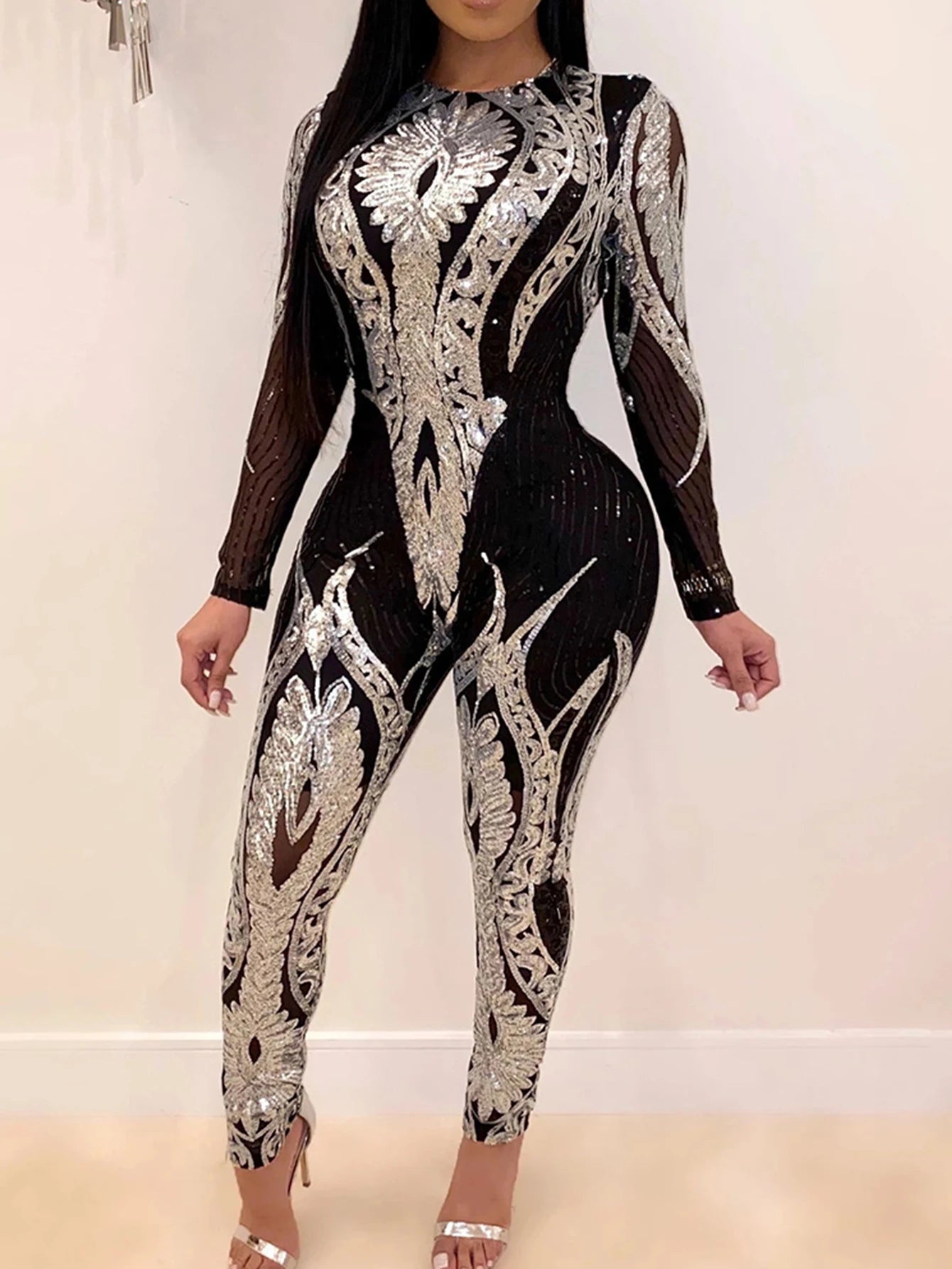 Sexy Long sleeve Sequin bodycon