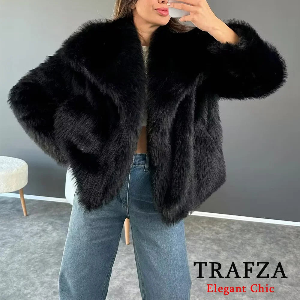 TRAFZA-Women Fashion Winter Solid Big