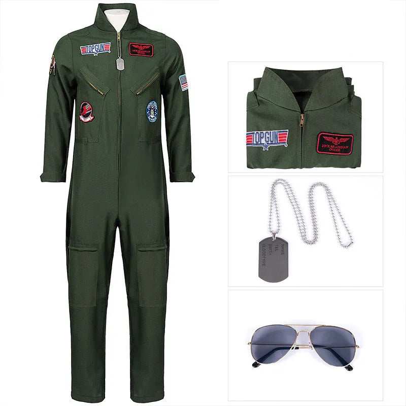 Adult Kids Fighter Pilot Costume