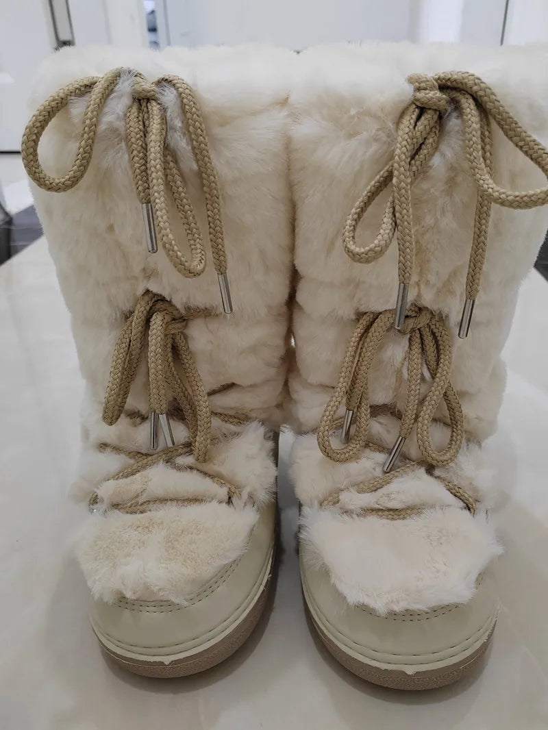 Fluffy Fur Boots 2024 Winter