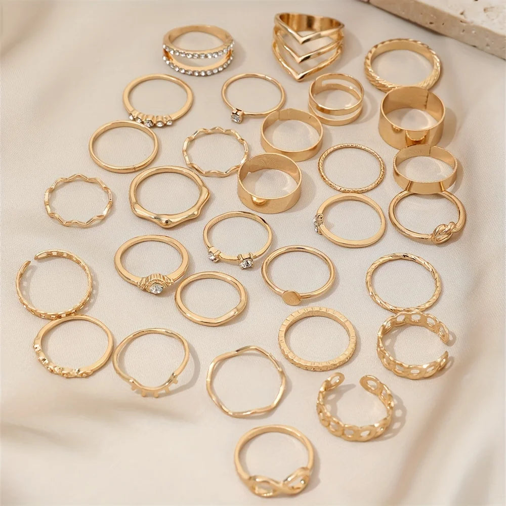 30pcs Elegant Stacking Rings Trendy Infinity