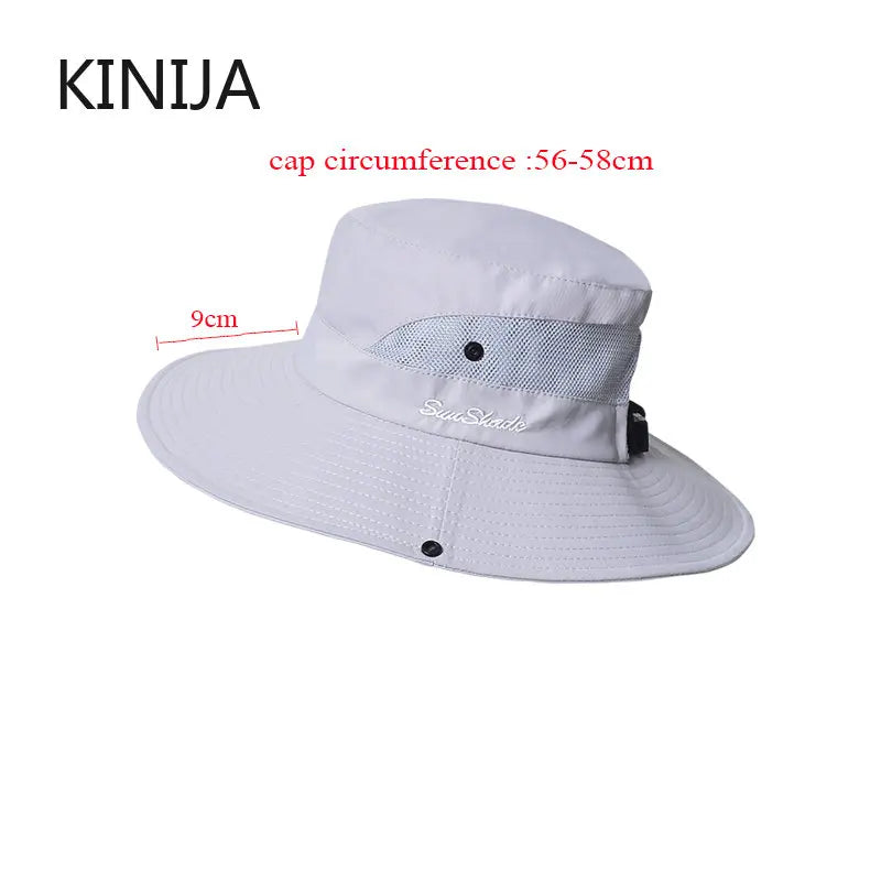 Women Ponytail Fisherman Hat Waterproof