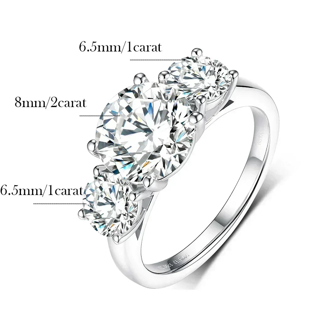 4 Carat Moissanite Ring Certificate 925