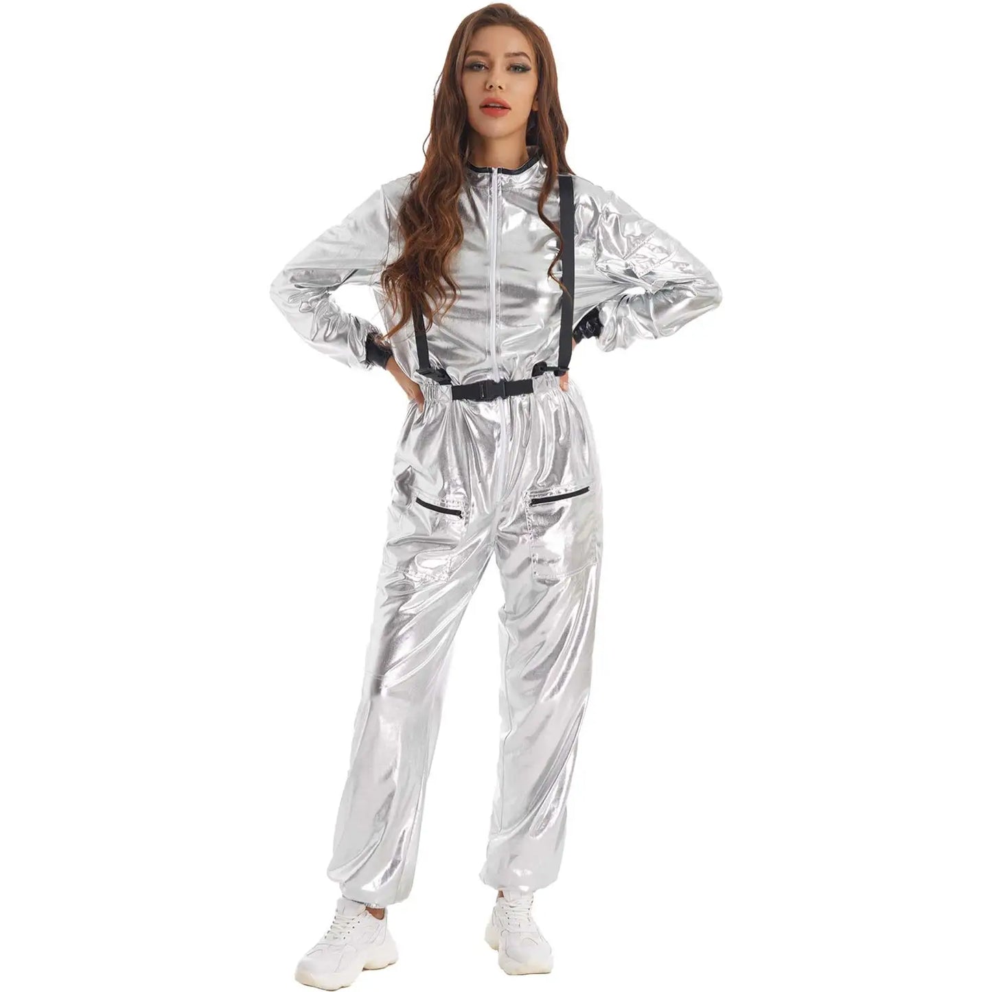 Womens Astronaut Costume Adult Shiny