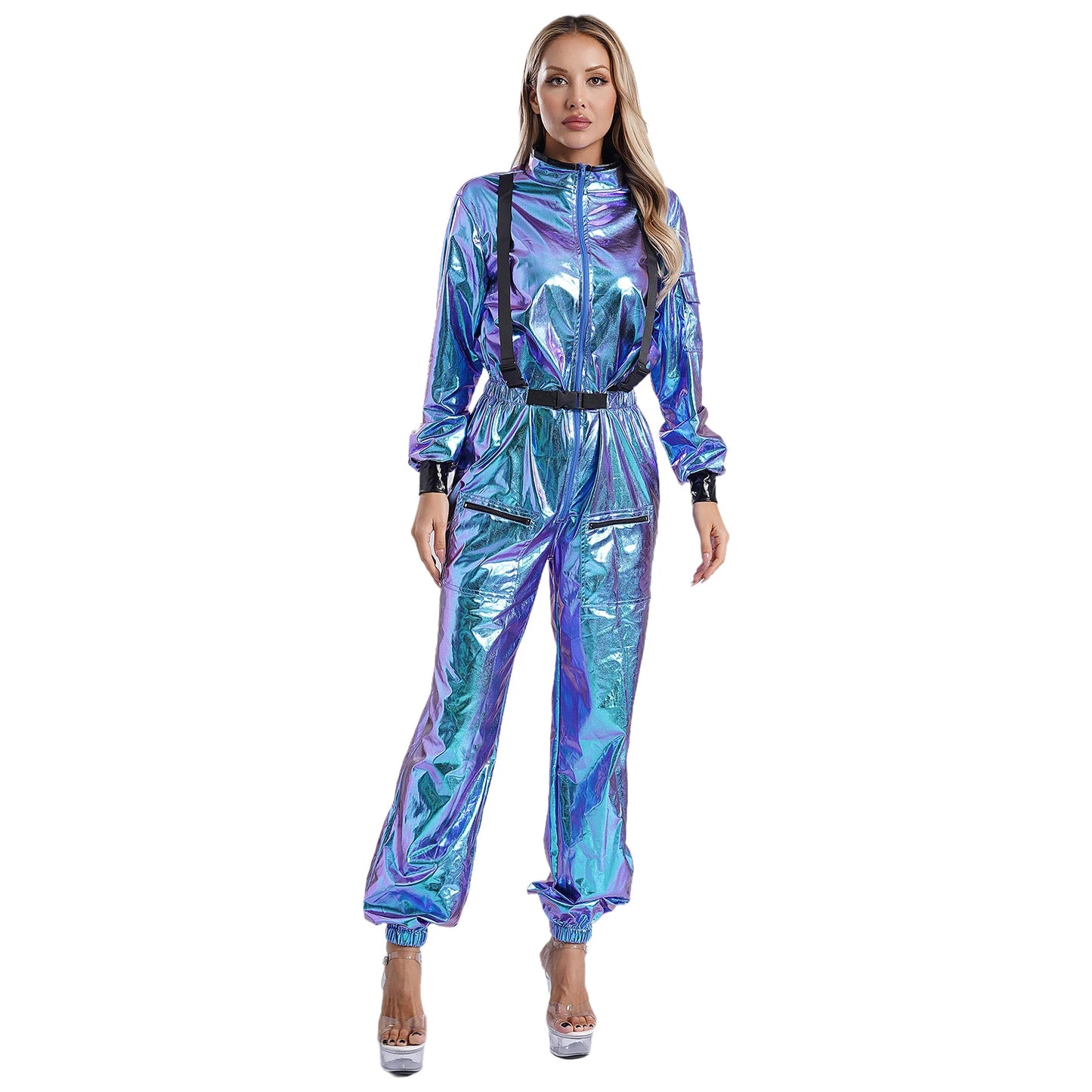 Womens Astronaut Costume Adult Shiny