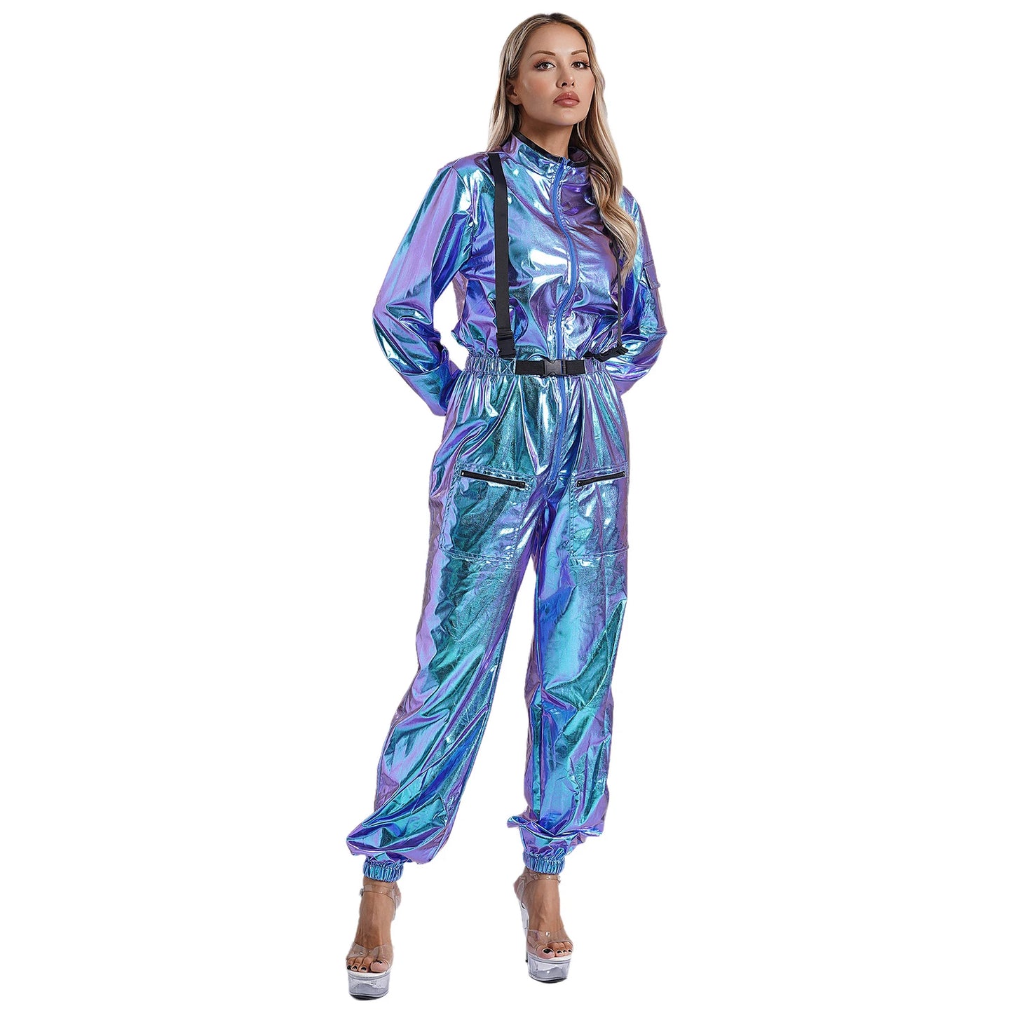 Womens Astronaut Costume Adult Shiny