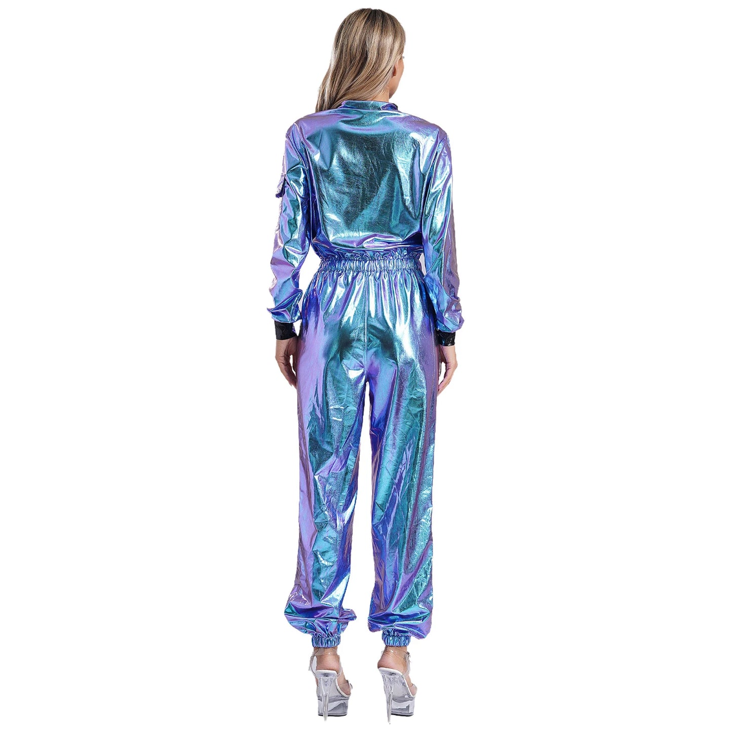 Womens Astronaut Costume Adult Shiny