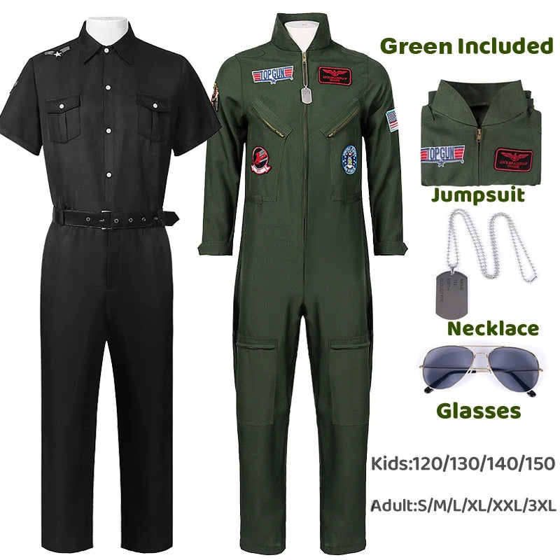 Adult Kids Fighter Pilot Costume