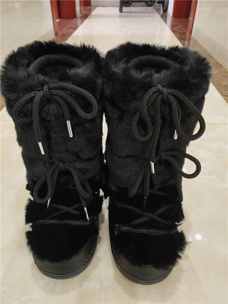 Fluffy Fur Boots 2024 Winter