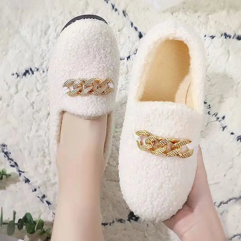 Womens Slippers Warm Short Plush