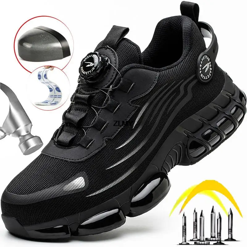 Rotary Button Safety Shoes Men