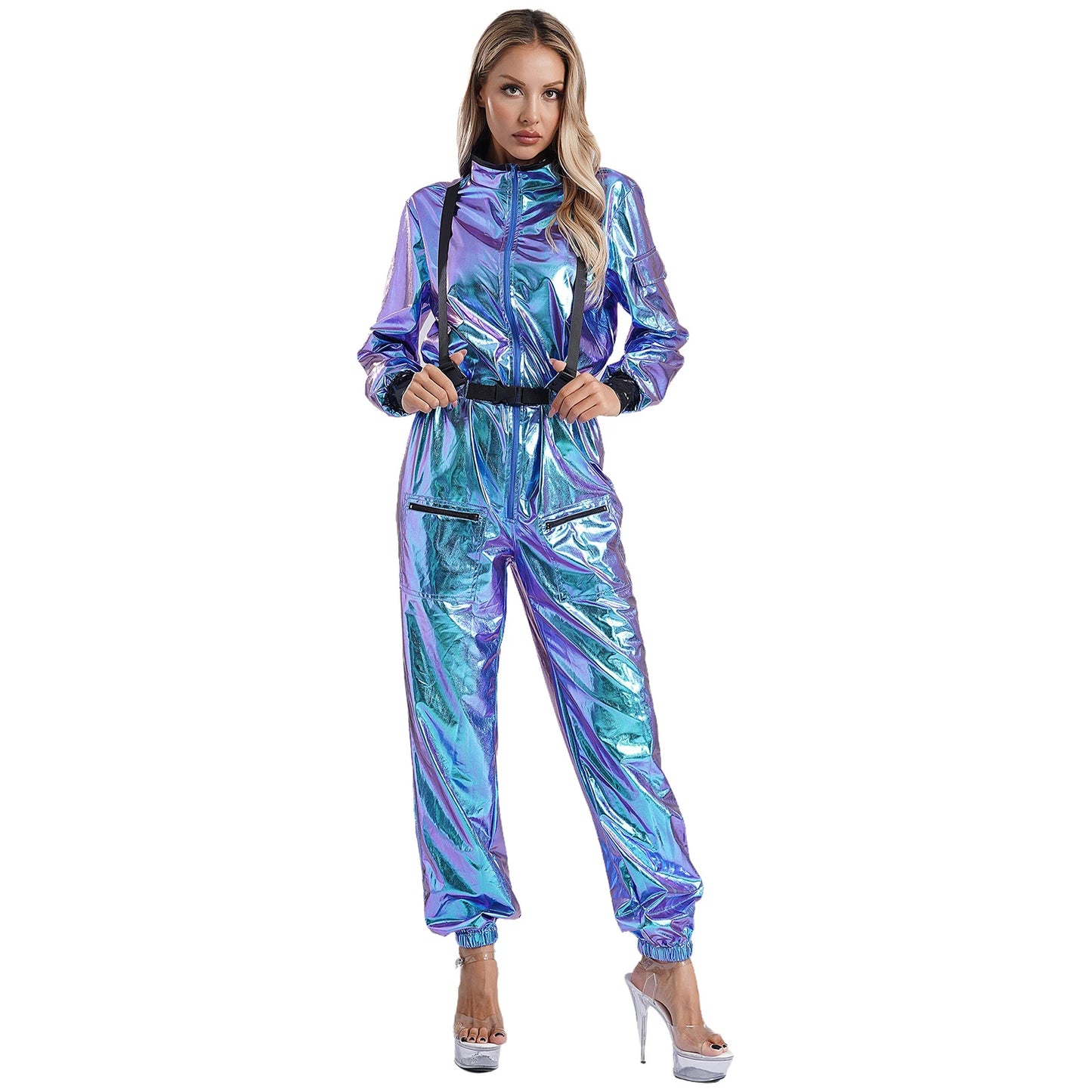 Womens Astronaut Costume Adult Shiny