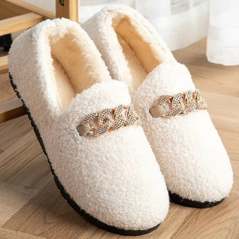 Womens Slippers Warm Short Plush