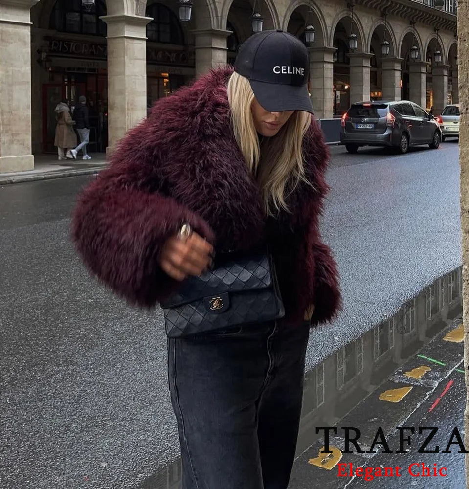 TRAFZA-Women Fashion Winter Solid Big