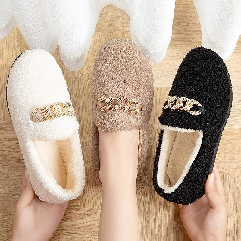 Womens Slippers Warm Short Plush