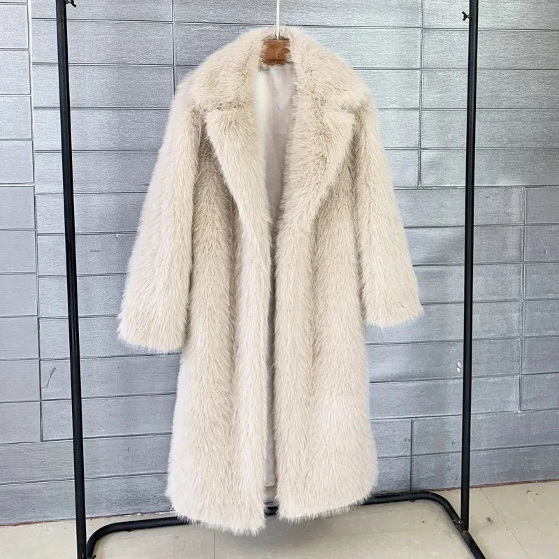 Long Faux Fur Jacket Overcoat