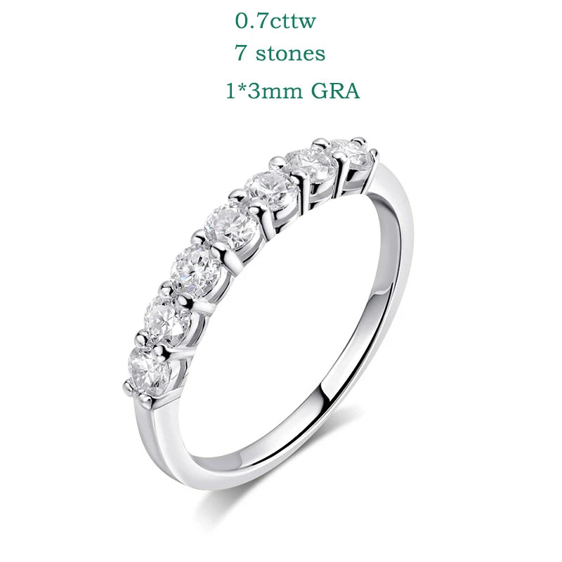 Smyoue 0.7CT 3mm Gemstone Moissanite Rings