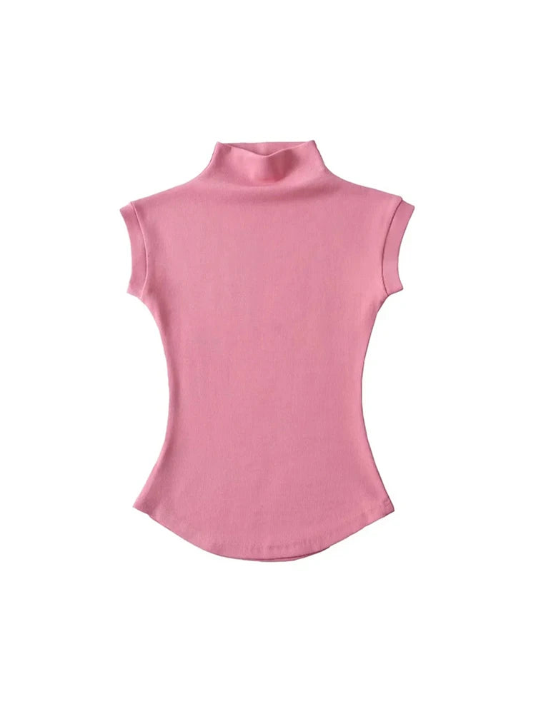 Women Summer Sexy Turtleneck Sleeveless