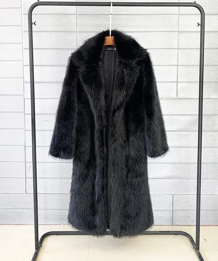 Long Faux Fur Jacket Overcoat