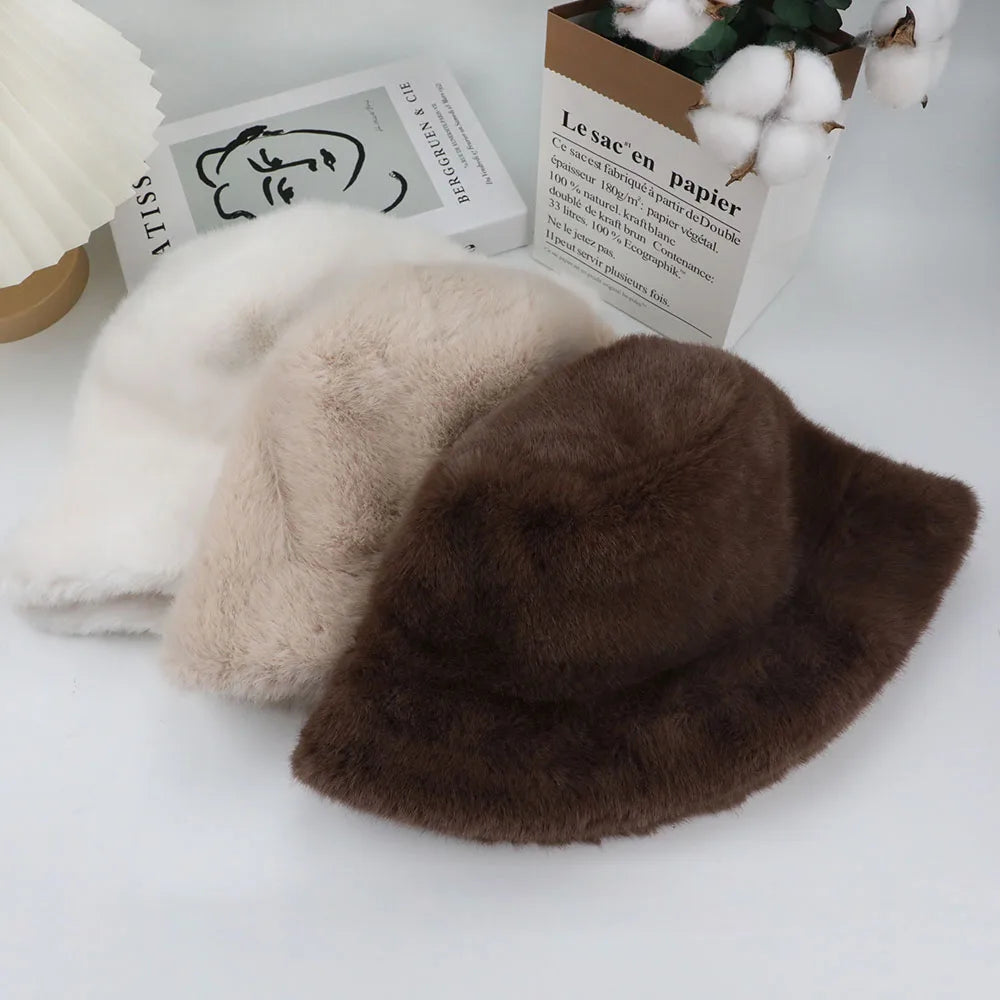 Fluffy Fur Fisherman Hat For