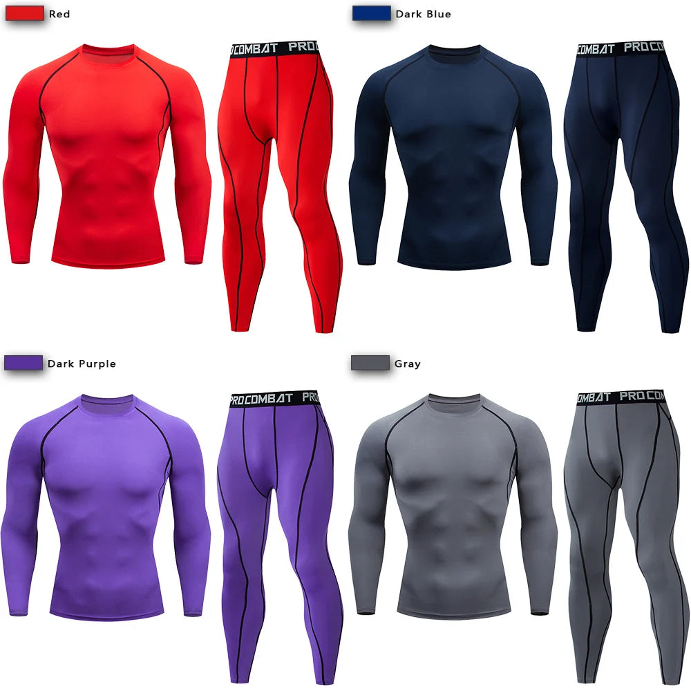 2pcs Men's Compression Sportswear Suit