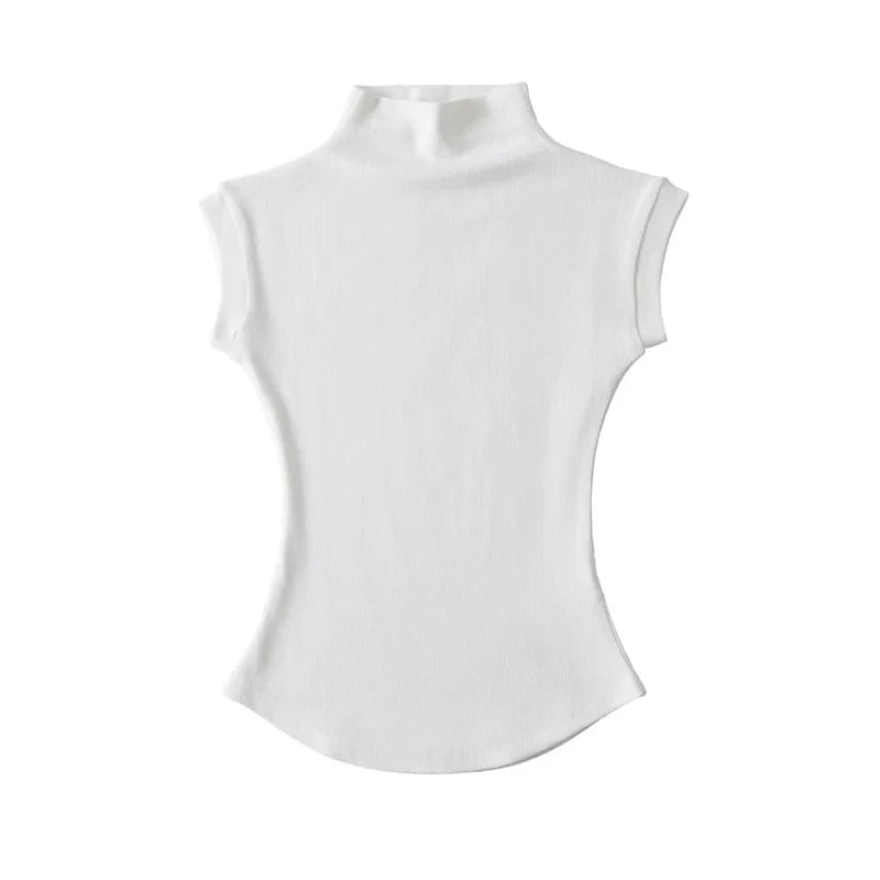 Women Summer Sexy Turtleneck Sleeveless