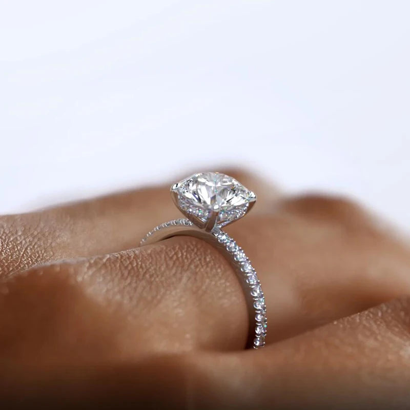 Classic 925 Sterling Sliver Engagement Wedding