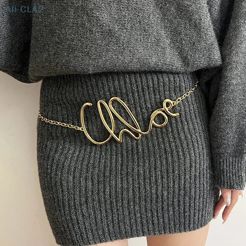 Minimalist Retro Elegant Letter Waist