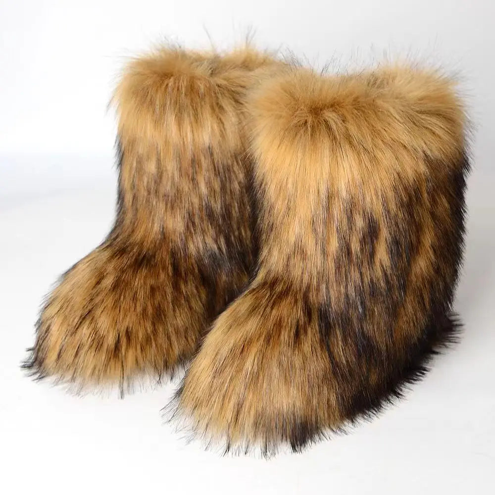 Y2K Fluffy Mid-calf Boots Winter