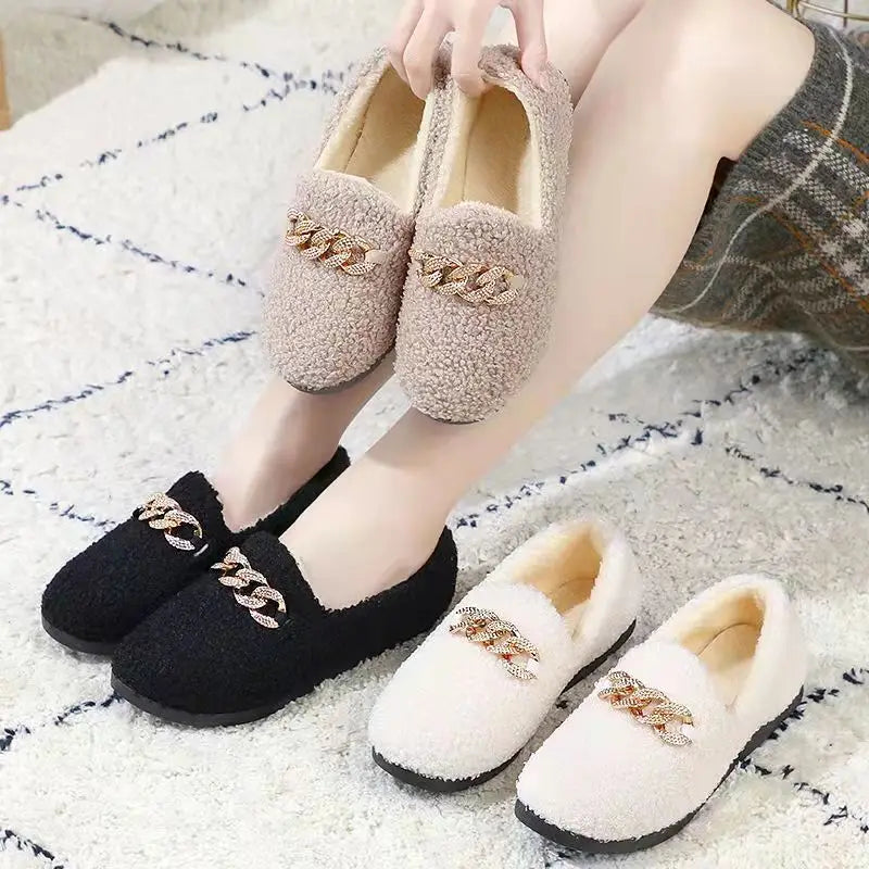 Womens Slippers Warm Short Plush