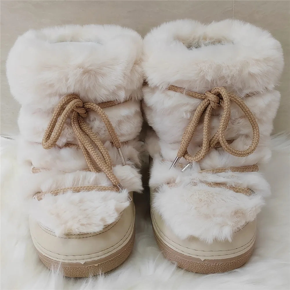 Fluffy Fur Boots 2024 Winter