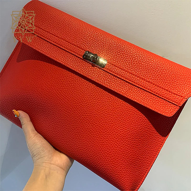 Red Clutch Bag Women Simple