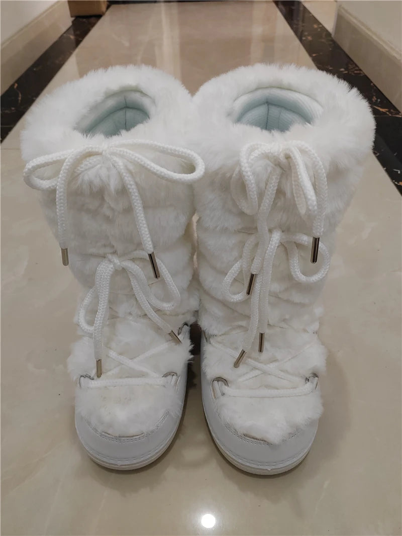 Fluffy Fur Boots 2024 Winter