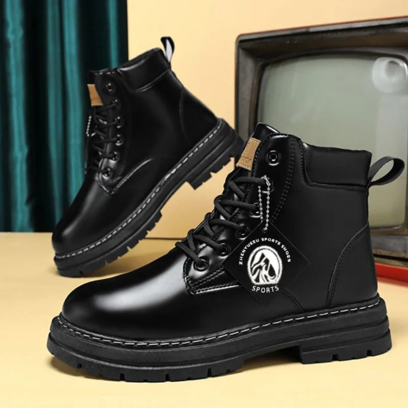 High Top Boots Men's Leather