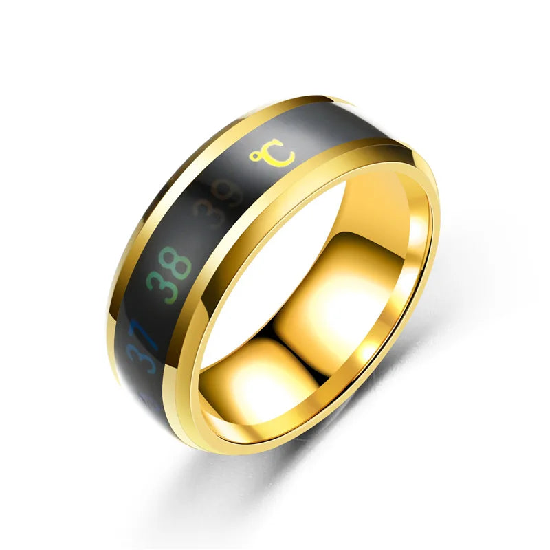 Titanium Steel Temperature Couple Ring Mood